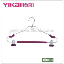 Light EVA foam coated padded metal shirt hangers with two clips